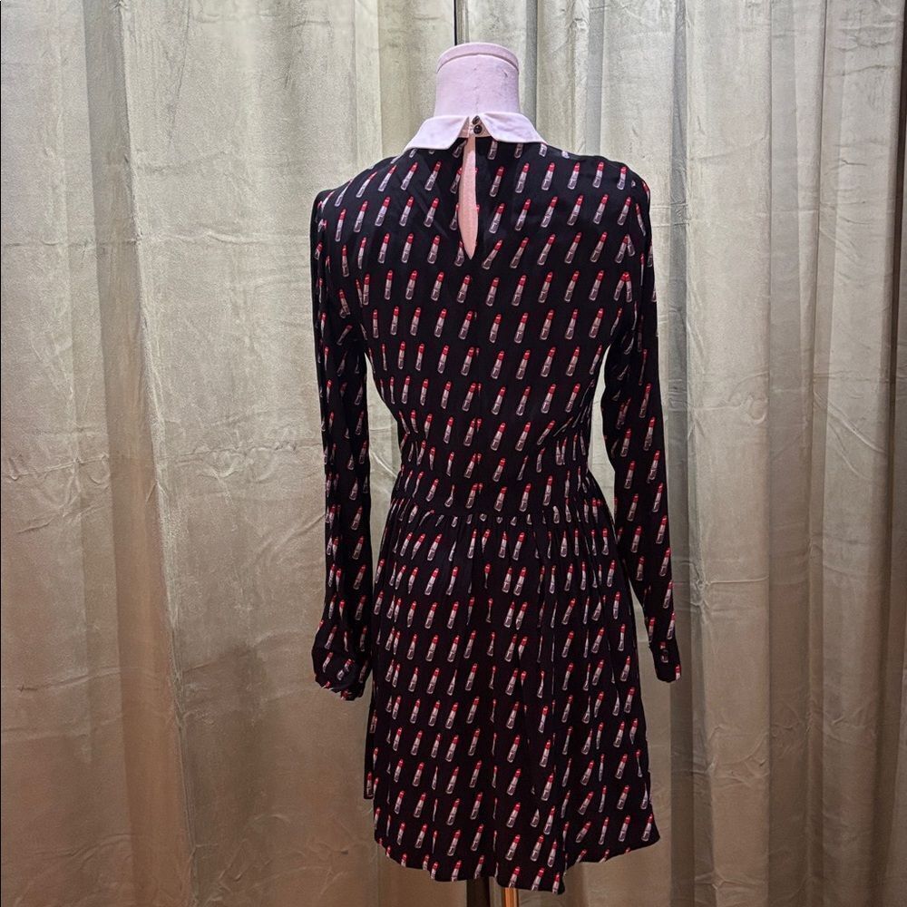 Forever 21 lipstick 💄 print Long Sleeve Dress, S - Picture 9 of 11